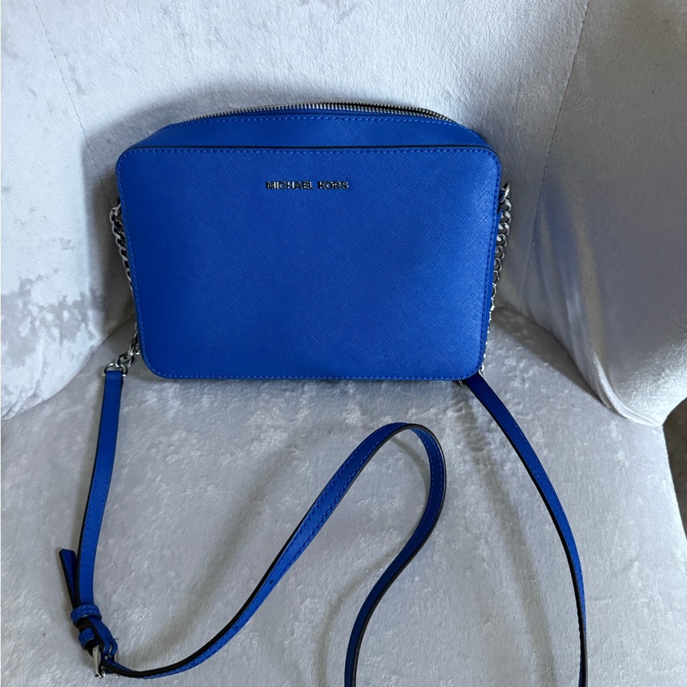 Michael Kors Blue Dome-Shaped Crossbody Bag